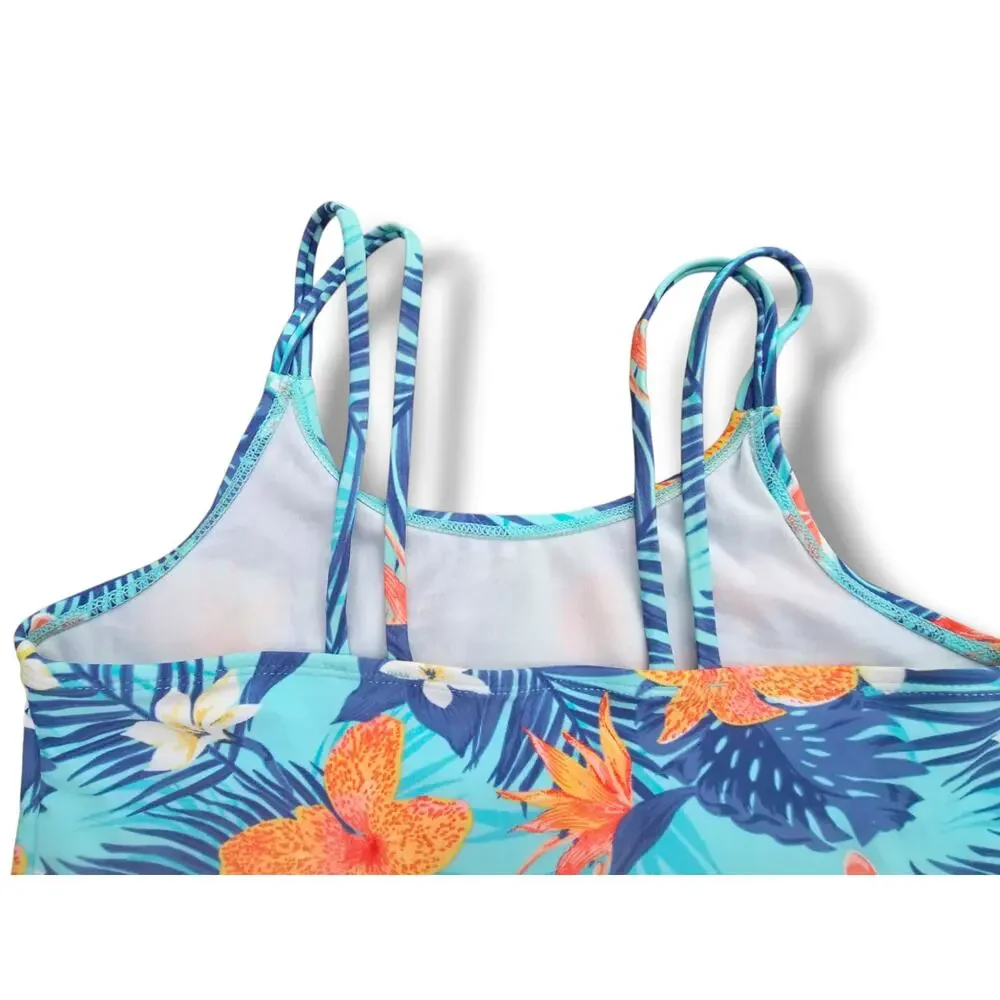 The Children's Place Girls 2-Piece Tankini Swimsuit Size XL 14 Tropical Floral
